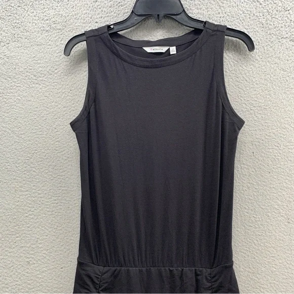 Athleta Westwood Bodycon Dress Black Tiered Waist Ruched Soft Stretch Size XS - Picture 6 of 16